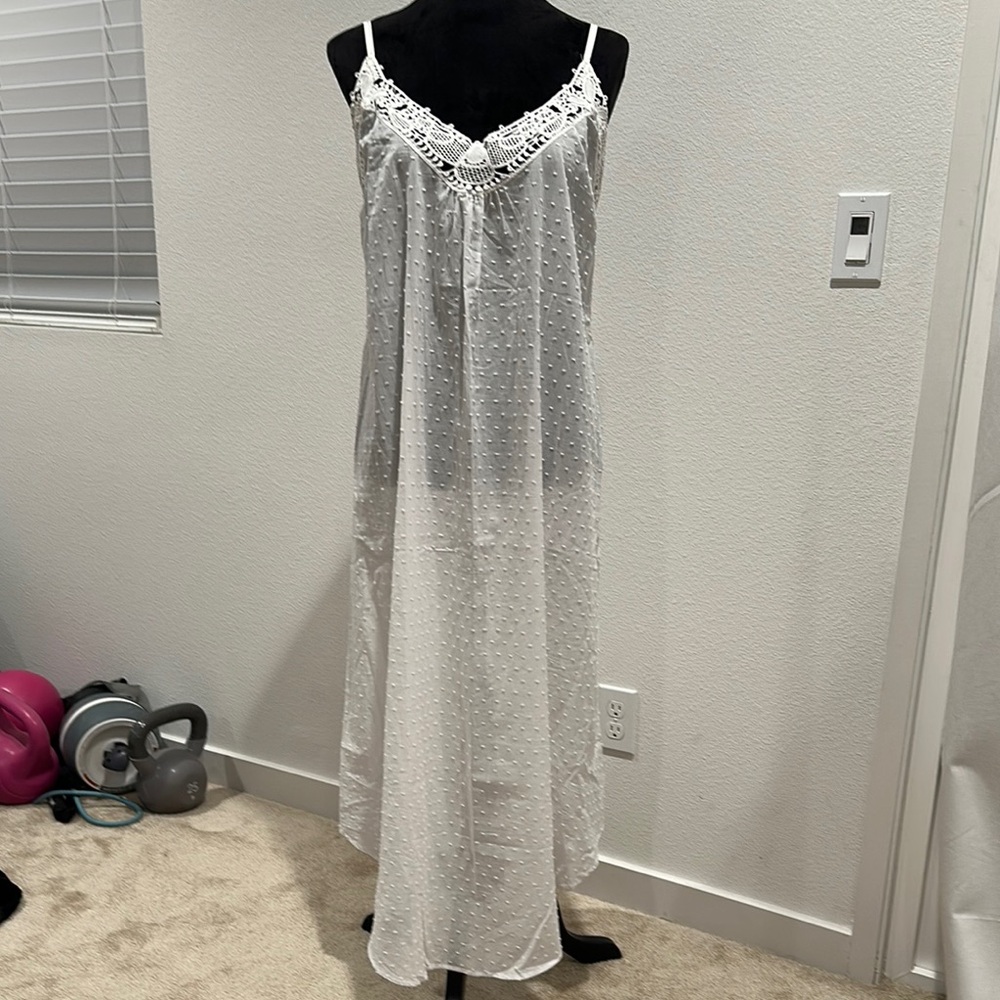 White Lace Chemise with Flowing Silhouette